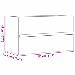 vidaXL Sink Cabinet Bathroom Vanity Unit Wall Storage Cupboard Engineered Wood - old wood, 80 x 38.5 x 45 cm - Additional view 10