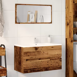 vidaXL Sink Cabinet Bathroom Vanity Unit Wall Storage Cupboard Engineered Wood - old wood, 80 x 38.5 x 45 cm - Additional view 2