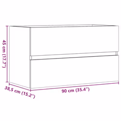 vidaXL Sink Cabinet Vanity Unit Storage Cupboard Concrete Grey Engineered Wood - Additional view 10