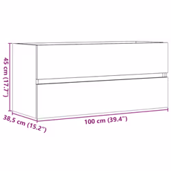 vidaXL Sink Cabinet Vanity Unit Storage Cupboard Concrete Grey Engineered Wood - Additional view 10
