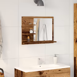 vidaXL Bathroom Mirror Cosmetic Mirror Washroom Makeup Mirror Engineered Wood - old wood - Additional view 2