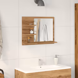 vidaXL Bathroom Mirror Cosmetic Mirror Washroom Makeup Mirror Engineered Wood - artisan oak