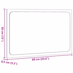 vidaXL LED Bathroom Mirror Toilet Mirror Washroom Wall Mirror Engineered Wood - old wood - Additional view 3