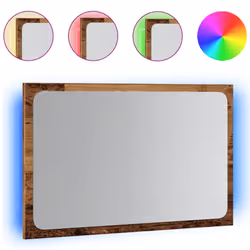 vidaXL LED Bathroom Mirror Toilet Mirror Washroom Wall Mirror Engineered Wood - artisan oak