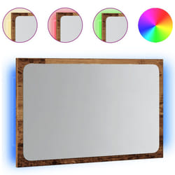vidaXL LED Bathroom Mirror Toilet Mirror Washroom Wall Mirror Engineered Wood - artisan oak