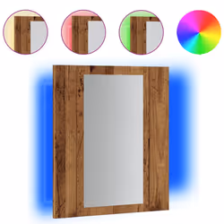 vidaXL LED Bathroom Mirror Cabinet Washroom Mirror Furniture Storage Cabinet - old wood