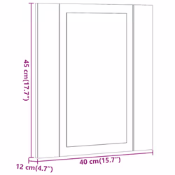 vidaXL LED Bathroom Mirror Cabinet Washroom Mirror Furniture Storage Cabinet - old wood