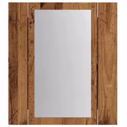 vidaXL LED Bathroom Mirror Cabinet Washroom Mirror Furniture Storage Cabinet - old wood - Additional view 6