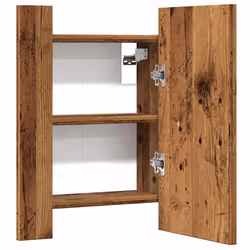 vidaXL LED Bathroom Mirror Cabinet Washroom Mirror Furniture Storage Cabinet - old wood - Additional view 7