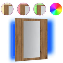 vidaXL LED Bathroom Mirror Cabinet Washroom Mirror Furniture Storage Cabinet - artisan oak