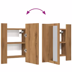 vidaXL LED Bathroom Mirror Cabinet Washroom Mirror Furniture Storage Cabinet - artisan oak - Additional view 10