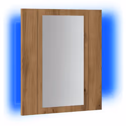 vidaXL LED Bathroom Mirror Cabinet Washroom Mirror Furniture Storage Cabinet - artisan oak