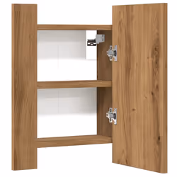 vidaXL LED Bathroom Mirror Cabinet Washroom Mirror Furniture Storage Cabinet - artisan oak - Additional view 7