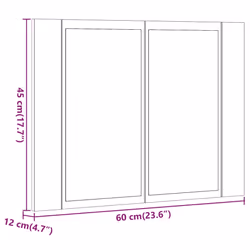vidaXL LED Bathroom Mirror Cabinet Washroom Mirror Storage Cupboard Organiser - old wood