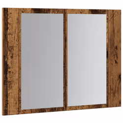 vidaXL LED Bathroom Mirror Cabinet Washroom Mirror Storage Cupboard Organiser - old wood - Additional view 5