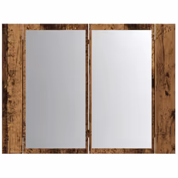 vidaXL LED Bathroom Mirror Cabinet Washroom Mirror Storage Cupboard Organiser - old wood - Additional view 6
