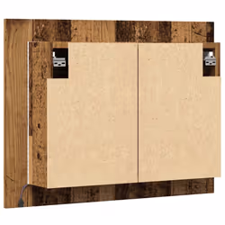 vidaXL LED Bathroom Mirror Cabinet Washroom Mirror Storage Cupboard Organiser - old wood - Additional view 8