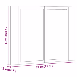 vidaXL LED Bathroom Mirror Cabinet Washroom Mirror Storage Cupboard Organiser - artisan oak