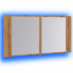 vidaXL LED Bathroom Mirror Cabinet Washroom Sink Cabinet Mirror Furniture - artisan oak