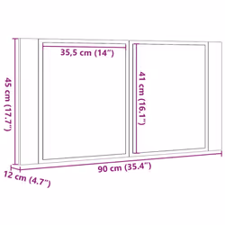 vidaXL LED Bathroom Mirror Cabinet Washroom Sink Cabinet Mirror Furniture - artisan oak