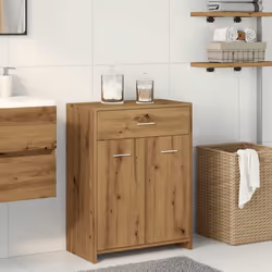 vidaXL Bathroom Cabinet Sink Cupboard Storage Vanity Unit Engineered Wood - artisan oak