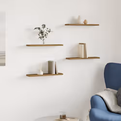 vidaXL Wall Shelves Storage Floating Shelf 4 pcs Artisan Oak Engineered Wood