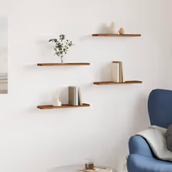 vidaXL Wall Shelves Storage Floating Shelf 4 pcs Old Wood Engineered Wood