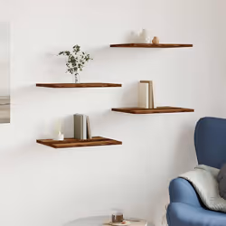 vidaXL Bookshelf Boards Floating Shelves Set 4 pcs Old Wood Engineered Wood