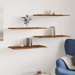 vidaXL Wall Shelves Storage Floating Shelf 4 pcs Old Wood Engineered Wood