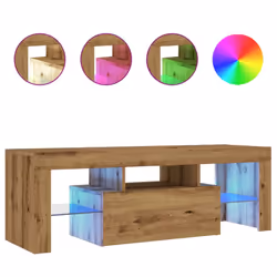 vidaXL TV Cabinet with LED Lights Sideboard TV Stand TV Unit Hifi Cabinet - artisan oak