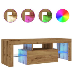 vidaXL TV Cabinet with LED Lights Sideboard TV Stand TV Unit Hifi Cabinet - artisan oak