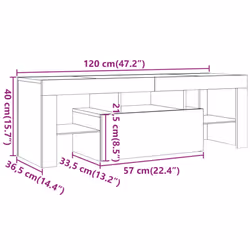 vidaXL TV Cabinet with LED Lights Sideboard TV Stand TV Unit Hifi Cabinet - artisan oak