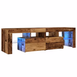 vidaXL TV Cabinet with LED Lights HiFi Cabinet Entertainment Centre TV Unit - old wood - Additional view 2