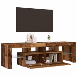 vidaXL TV Cabinet with LED Lights HiFi Cabinet Entertainment Centre TV Unit - old wood - Additional view 4