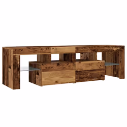 vidaXL TV Cabinet with LED Lights HiFi Cabinet Entertainment Centre TV Unit - old wood - Additional view 5