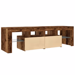vidaXL TV Cabinet with LED Lights HiFi Cabinet Entertainment Centre TV Unit - old wood - Additional view 8