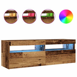 vidaXL TV Cabinet with LED Lights TV Stand TV Unit Old Wood Engineered Wood