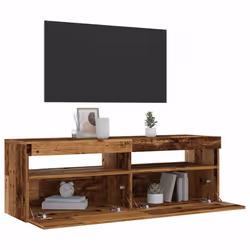 vidaXL TV Cabinet with LED Lights TV Stand TV Unit Old Wood Engineered Wood