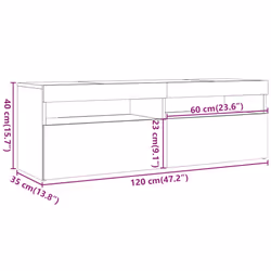 vidaXL TV Cabinet with LED Lights TV Stand TV Unit Old Wood Engineered Wood - Additional view 4