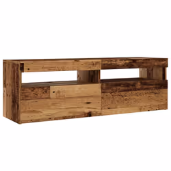 vidaXL TV Cabinet with LED Lights TV Stand TV Unit Old Wood Engineered Wood - Additional view 5