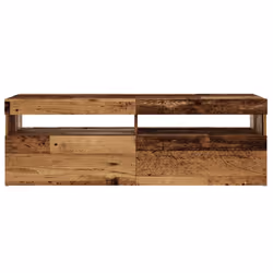 vidaXL TV Cabinet with LED Lights TV Stand TV Unit Old Wood Engineered Wood - Additional view 6