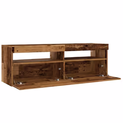 vidaXL TV Cabinet with LED Lights TV Stand TV Unit Old Wood Engineered Wood - Additional view 9