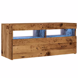 vidaXL TV Cabinet with LED Lights Sideboard TV Stand TV Unit Hifi Cabinet - old wood, 90 x 35 x 40 cm/ 1 pcs - Additional view 2