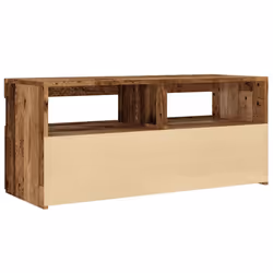 vidaXL TV Cabinet with LED Lights Sideboard TV Stand TV Unit Hifi Cabinet - old wood, 90 x 35 x 40 cm/ 1 pcs - Additional view 8