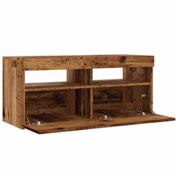 vidaXL TV Cabinet with LED Lights Sideboard TV Stand TV Unit Hifi Cabinet - old wood, 90 x 35 x 40 cm/ 1 pcs - Additional view 9