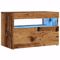 vidaXL TV Cabinet with LED Lights TV Stand TV Unit Old Wood Engineered Wood