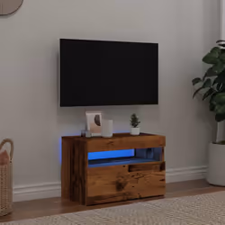 vidaXL TV Cabinet with LED Lights TV Stand TV Unit Old Wood Engineered Wood
