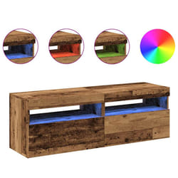 vidaXL TV Cabinets with LED Lights TV Stand 2 pcs Old Wood Engineered Wood