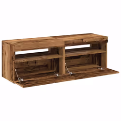 vidaXL TV Cabinets with LED Lights TV Stand 2 pcs Old Wood Engineered Wood - Additional view 6