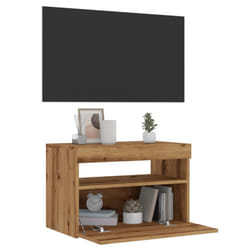 vidaXL TV Cabinet with LED Lights TV Stand TV Unit Artisan Oak Engineered Wood